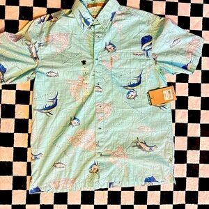 Men’s Columbia saltwater map print shirt